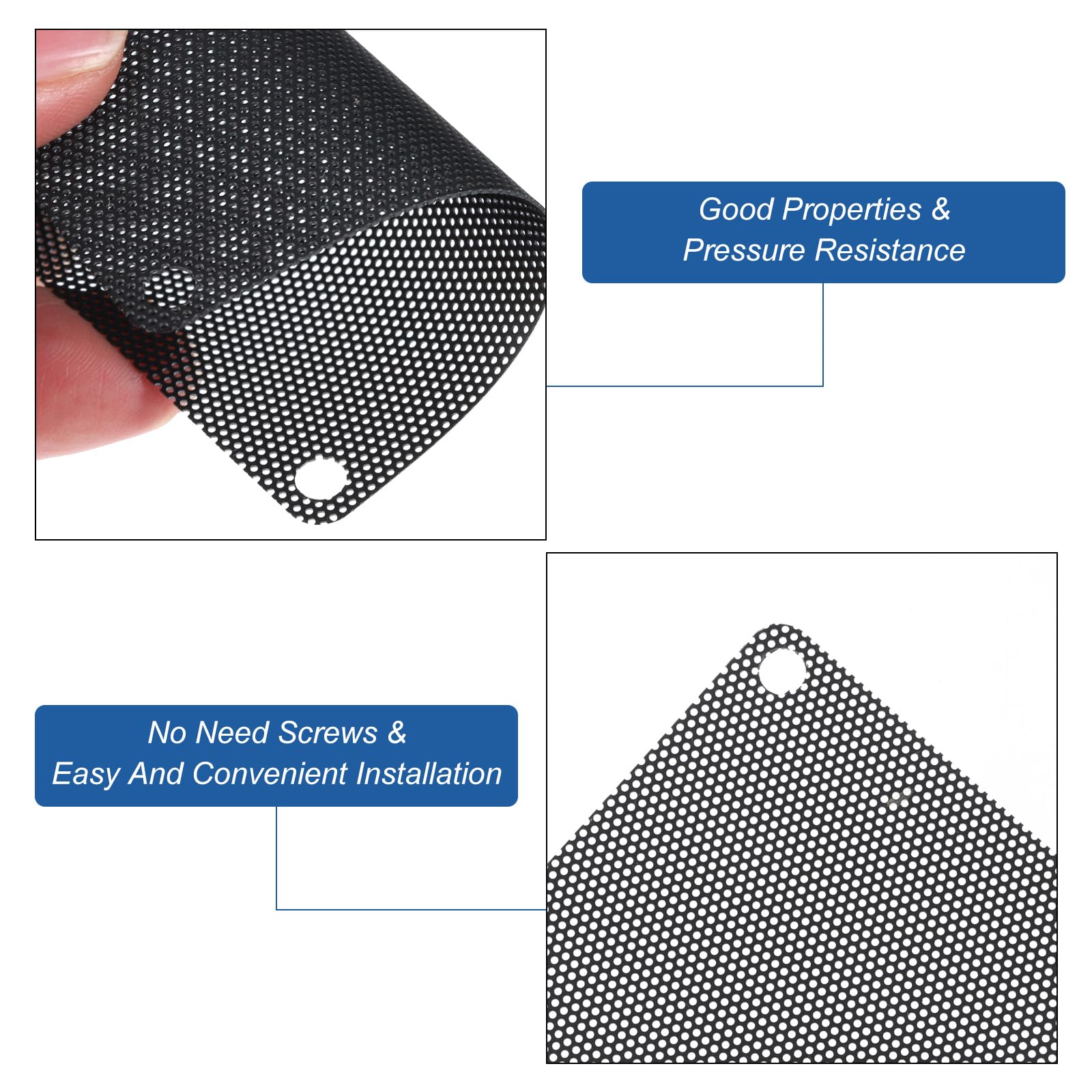 6PCS 90x90mm PC Dust Filter Mesh Covers - Black PVC Computer Case Fan Grills for Dustproof Cooling | Compatible with PC Chassis, Speakers & Gaming Rigs