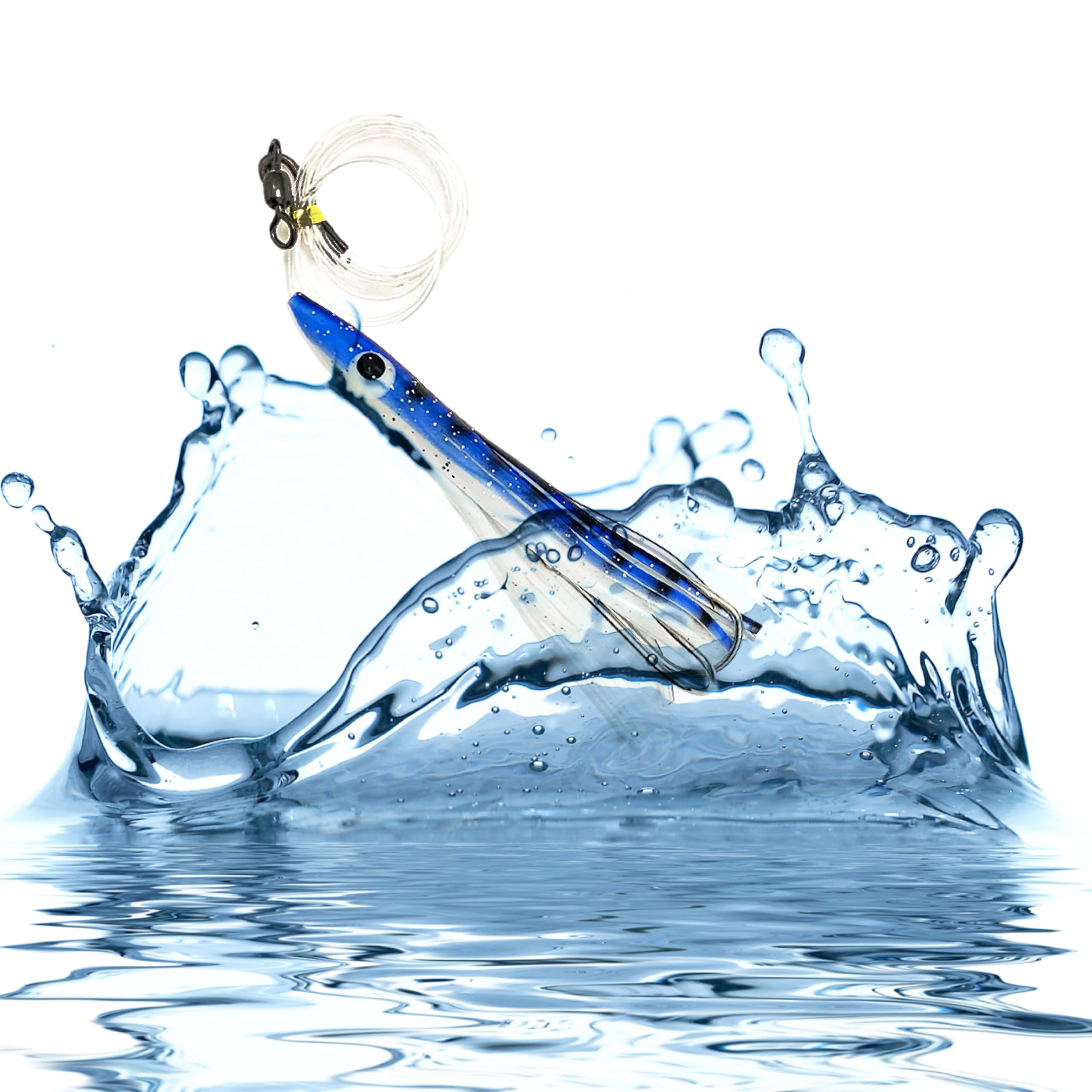 4.5 Inch Blue/White Tuna Clone Fishing Lures - Saltwater Offshore Rigs for Tuna, Wahoo & Game Fish (6-Pack) | Deep Sea Fishing Gear & Boat Tackle for Professional Anglers