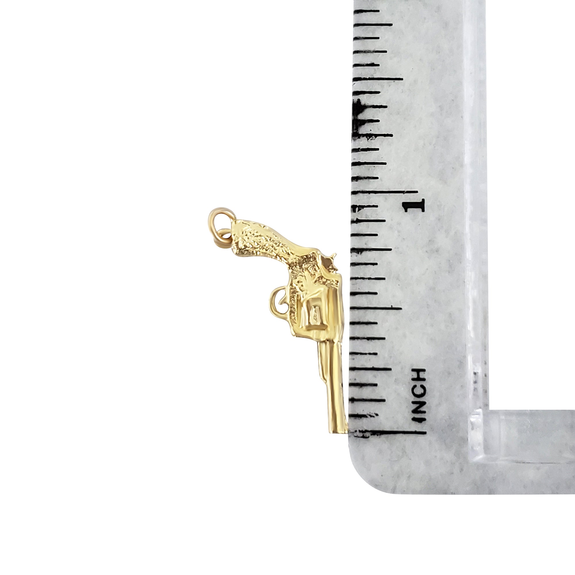 14k Yellow Gold Gun Charm Pendant for Jewelry Making - Perfect for Necklaces, Bracelets & DIY Accessories