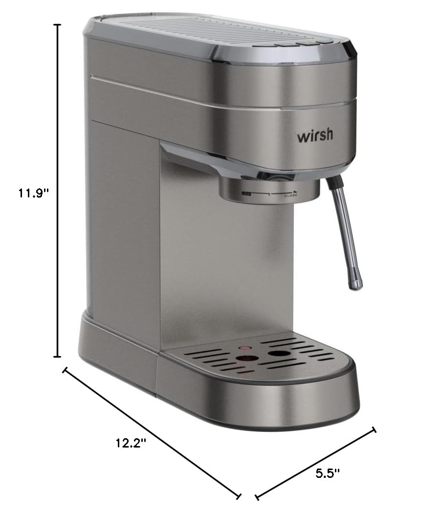 Premium 20 Bar Espresso Machine with Commercial Steamer - Perfect for Lattes & Cappuccinos - 42oz Removable Water Tank - Stainless Steel Home Barista Coffee Maker - Ideal for Home Cafes, Office Break Rooms & Coffee Enthusiasts