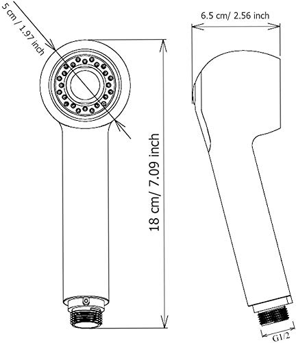 Pull-Out Spray Head Replacement for Kitchen Sink Faucet - 2 Function Shower Sprayer with G1/2 Male Thread Connection - Chrome Finish - Perfect for Washing Dishes, Fruits & Vegetables