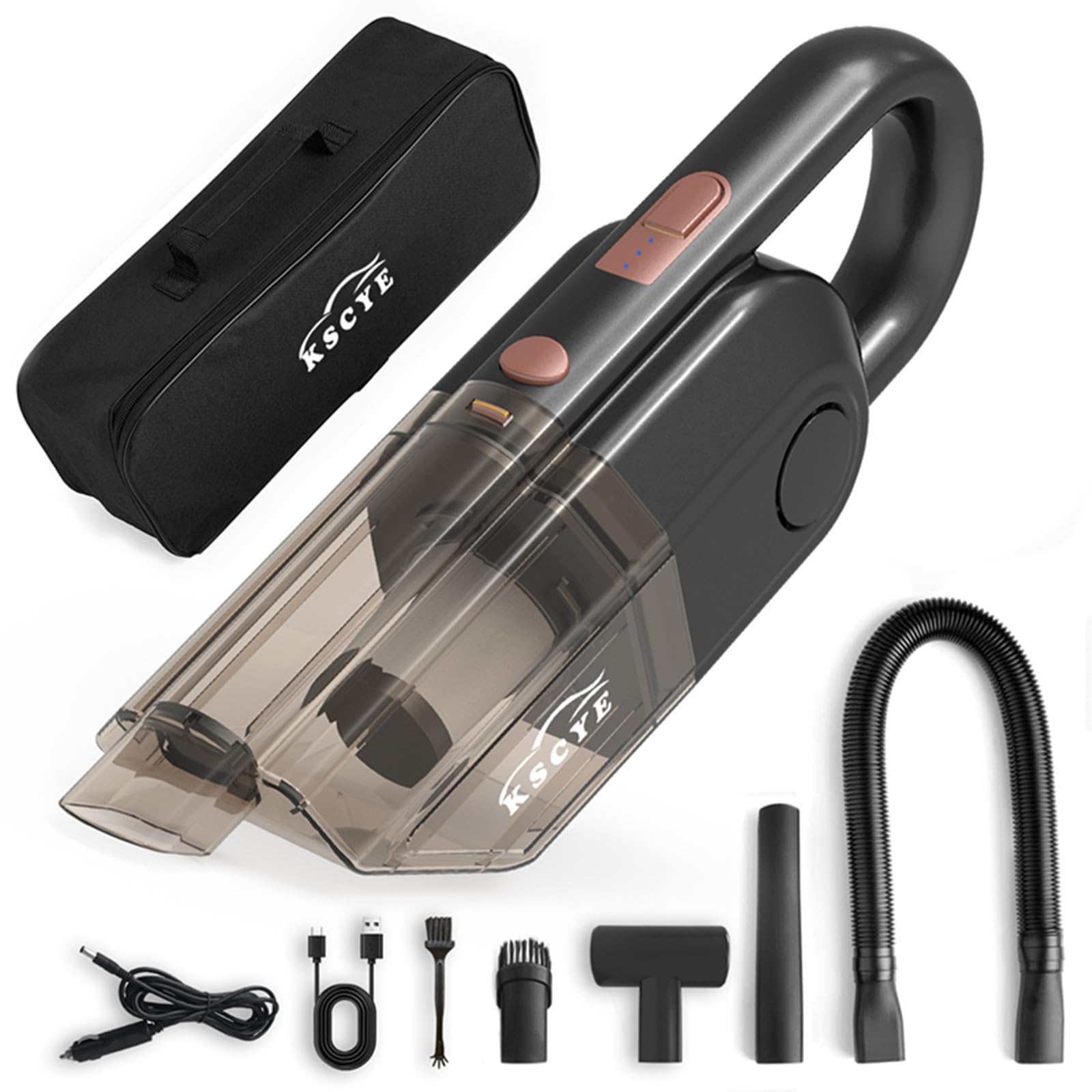 16000Pa Cordless Car Vacuum - Powerful Wet/Dry Cleaner for Home & Pet Hair
