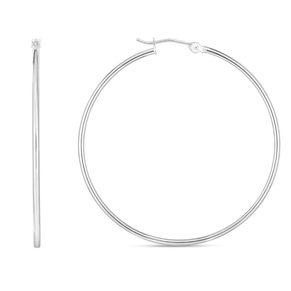 14K Gold 1.5x45mm Hoop Earrings for Women - Dainty Everyday Hoops, Minimalist Jewelry for Work, Date Night & Gifting