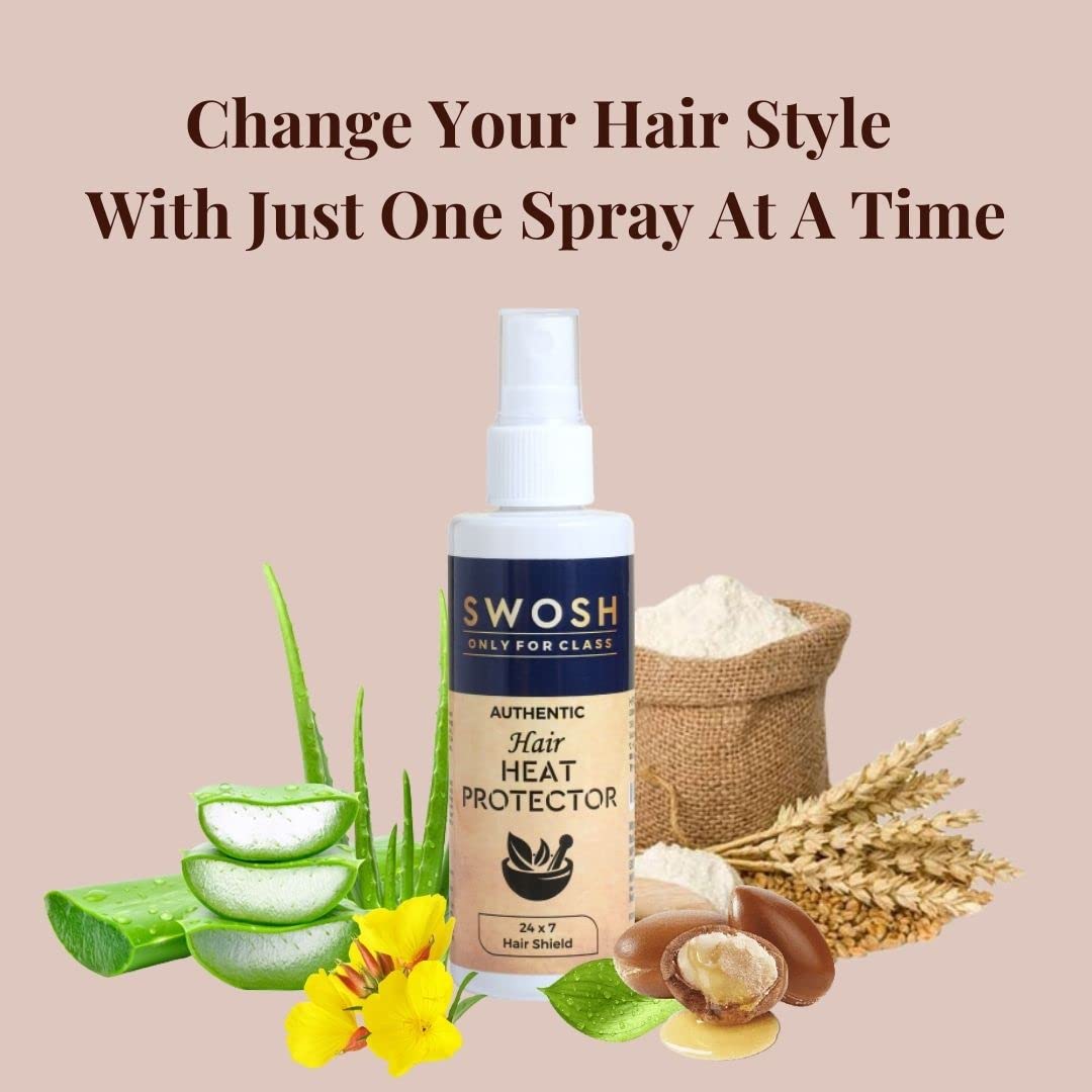Natural Heat Protectant Hair Spray for Women & Men - Sulfate Free, UV Protection, Frizz Control - Perfect for Styling, Blow Drying & Hot Tools