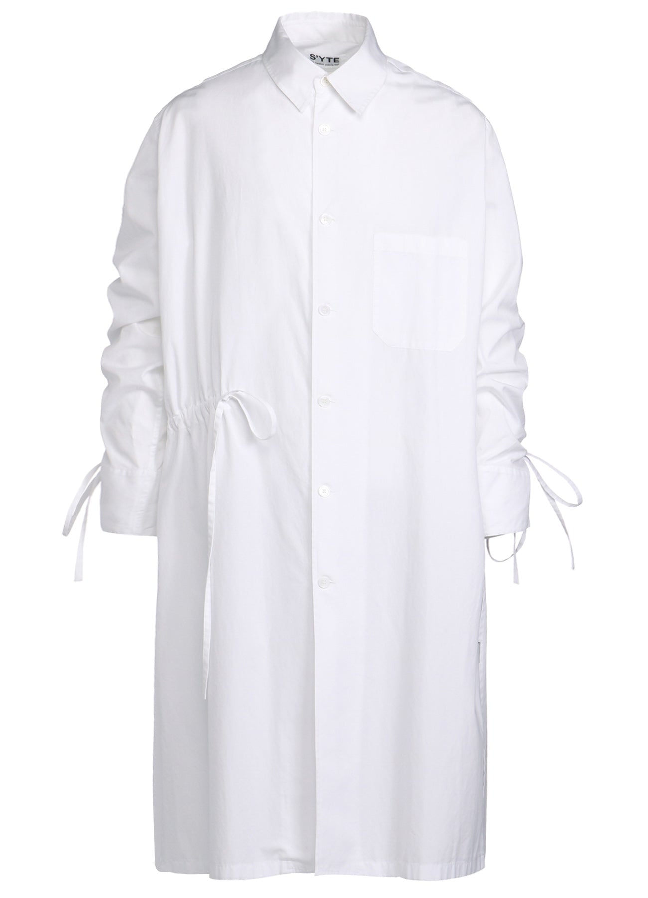 Oversized Long Cotton Broadcloth Shirt with Gathered Strings - Casual Loose Fit Button Down Tunic Top for Women | Perfect for Layering, Beach Cover-Up & Boho Outfits