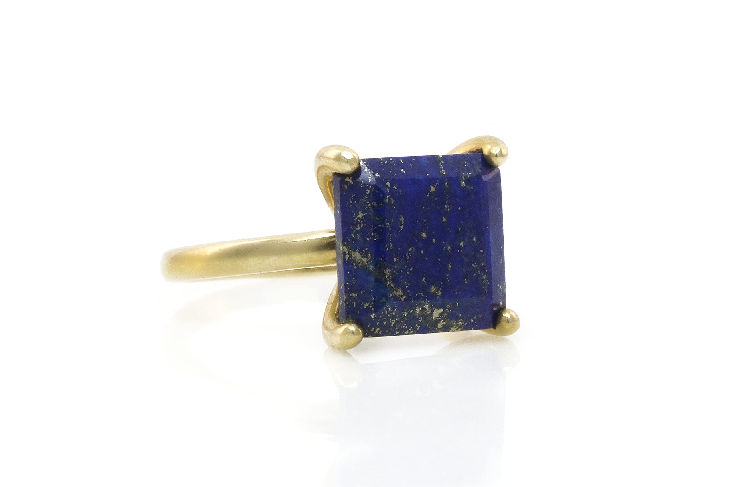 14K Rose Gold Filled Lapis Lazuli Square Ring - Handmade Birthstone Jewelry Gift for Women - Perfect for Birthdays, Anniversaries & Special Occasions - Comes with Gift Box for Elegant Presentation