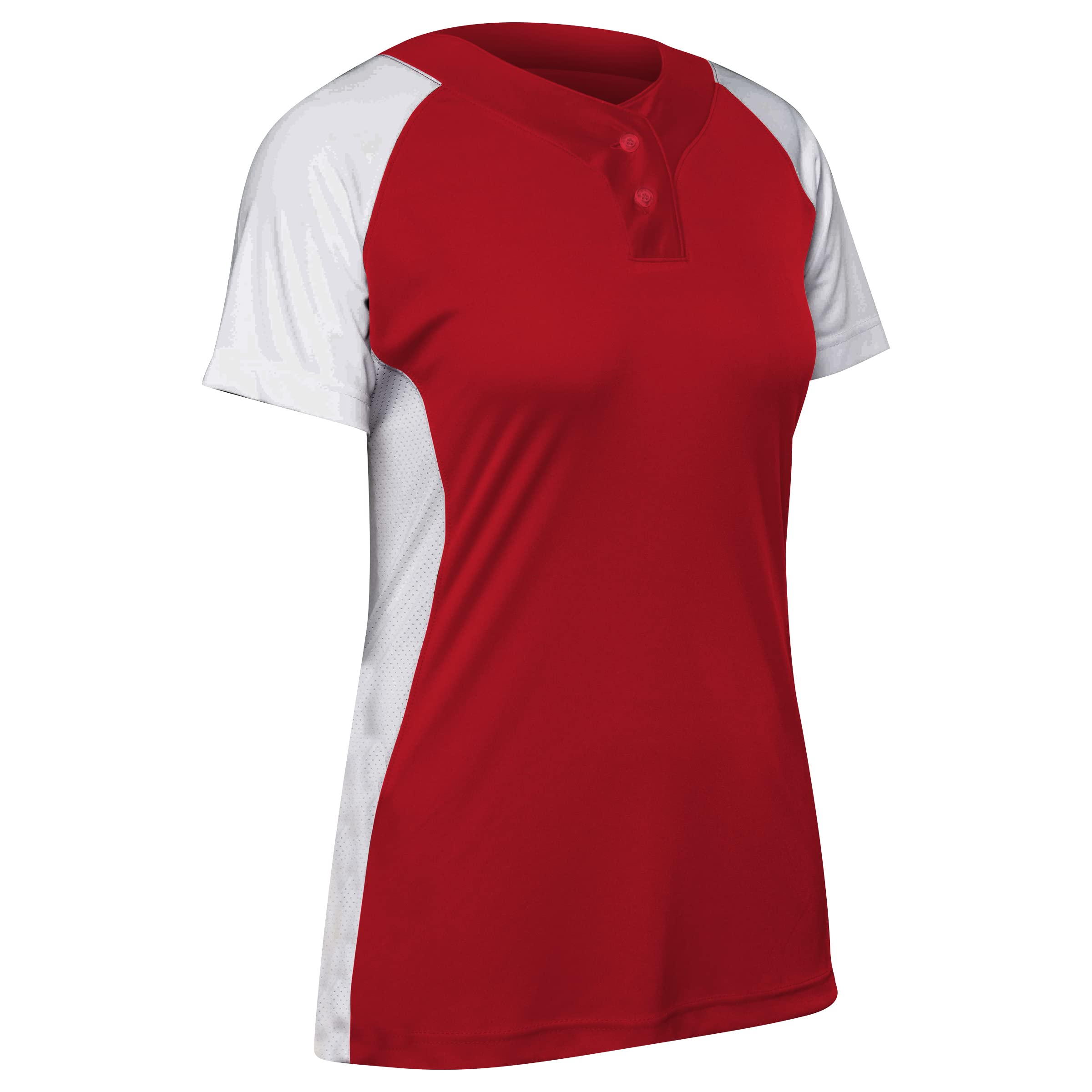 CHAMPRO Women's Softball Jersey - Breathable 2-Button Short Sleeve Jersey for Fastpitch & Slowpitch Players - Perfect for Games, Practice & Team Uniforms