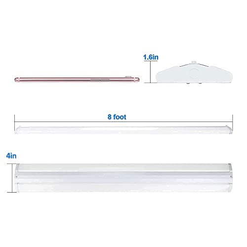 ANTLUX 110W 8FT LED Wraparound Ultra Slim Shop Lights - 12600LM 5000K Daylight White - 8 Foot Flush Mount Ceiling Fixture for Garage, Warehouse & Office - Energy Efficient Fluorescent Tube Replacement (2 Pack) - Perfect for Workspaces, Retail Stores and Home Workshops