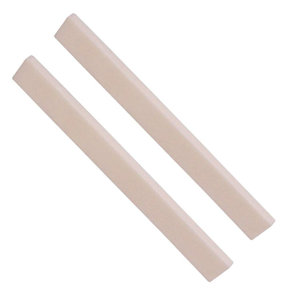 2-Pack Blank Bridge Bone Guitar Saddles for Classical & Acoustic Guitars - Premium Bass Accessories for Guitar Repair & Maintenance - Perfect for Luthiers, Musicians & DIY Guitar Upgrades