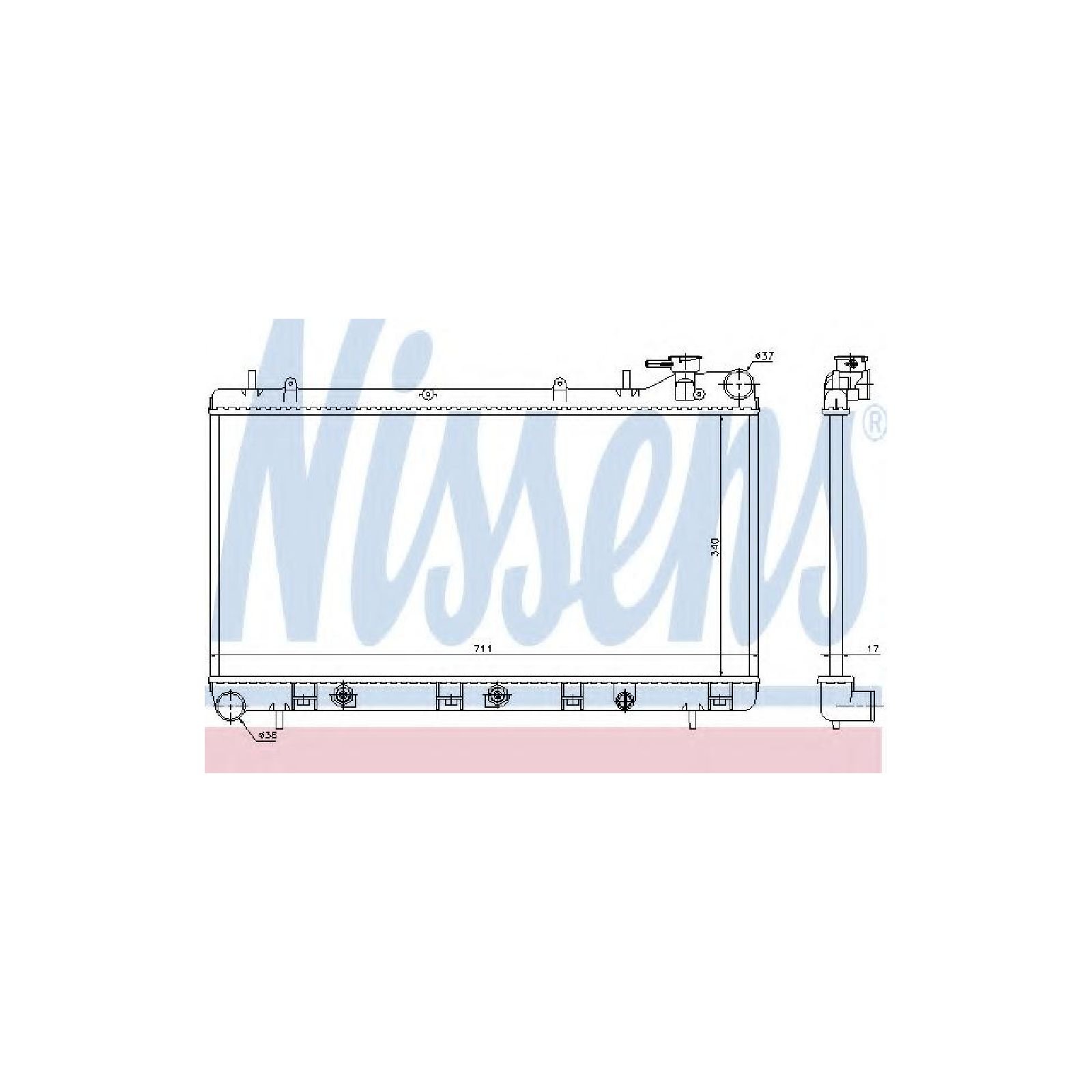 Nissens Radiator with Integrated Transmission Oil Cooler - 64186 | High-Performance Cooling System for Cars, Trucks & SUVs | Perfect for Highway Driving & Heavy Loads