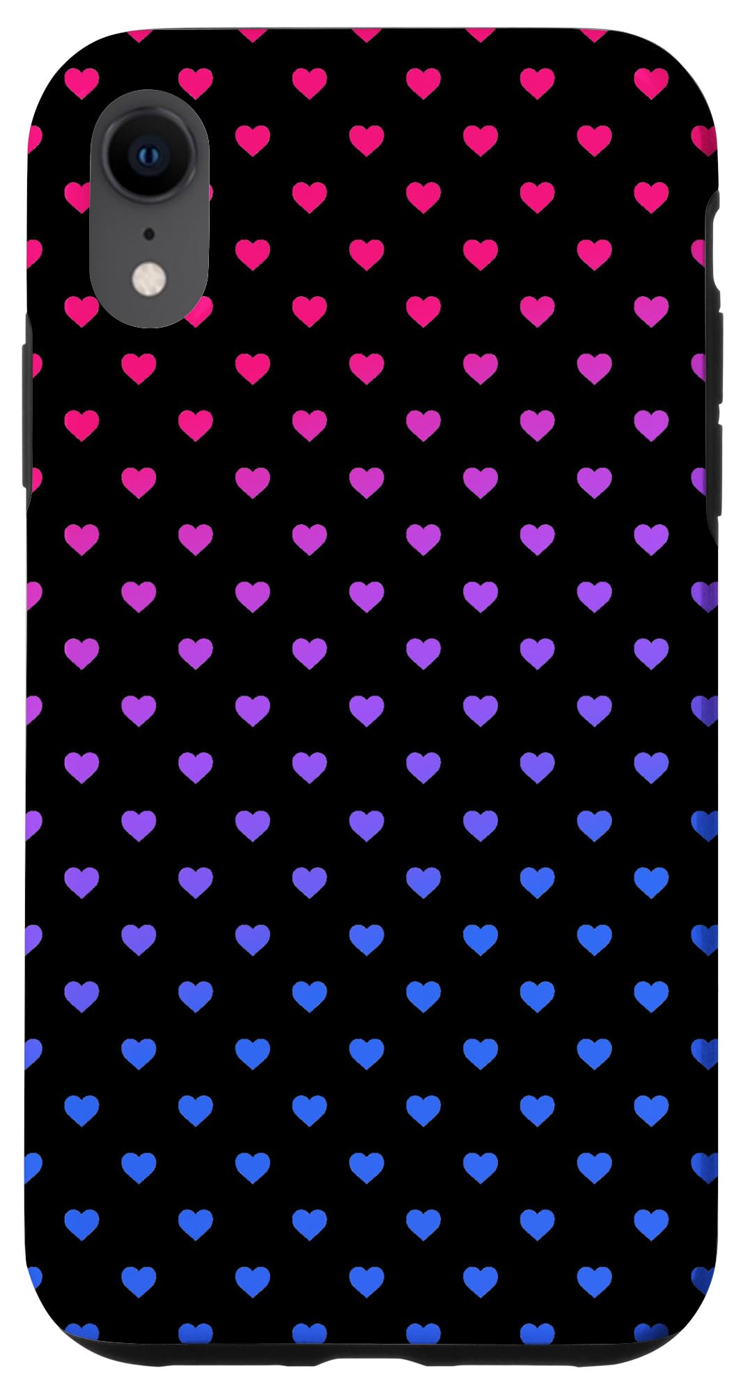 iPhone XR LGBT Hearts Bi Pride Bisexual Phone Case - Durable Protective Cover for LGBTQ+ Community, Perfect for Pride Events & Daily Use