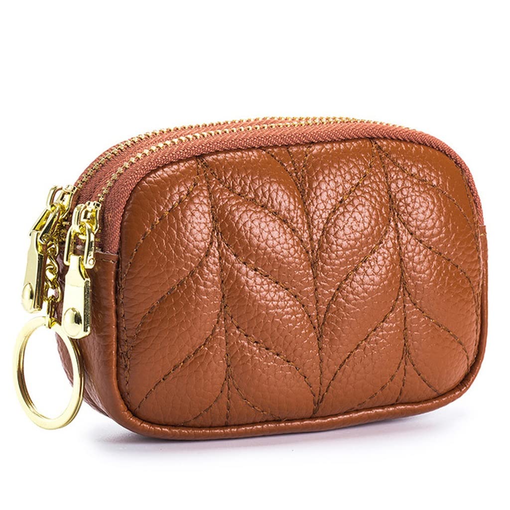 DJASM Women's Mini Coin Purse with Double Zipper - Small Cosmetic Bag for Lipstick, Earphones & Keys - Compact Wallet for Change & Coins (11.6x8x3cm) - Perfect for Travel, Daily Use & Gift Giving