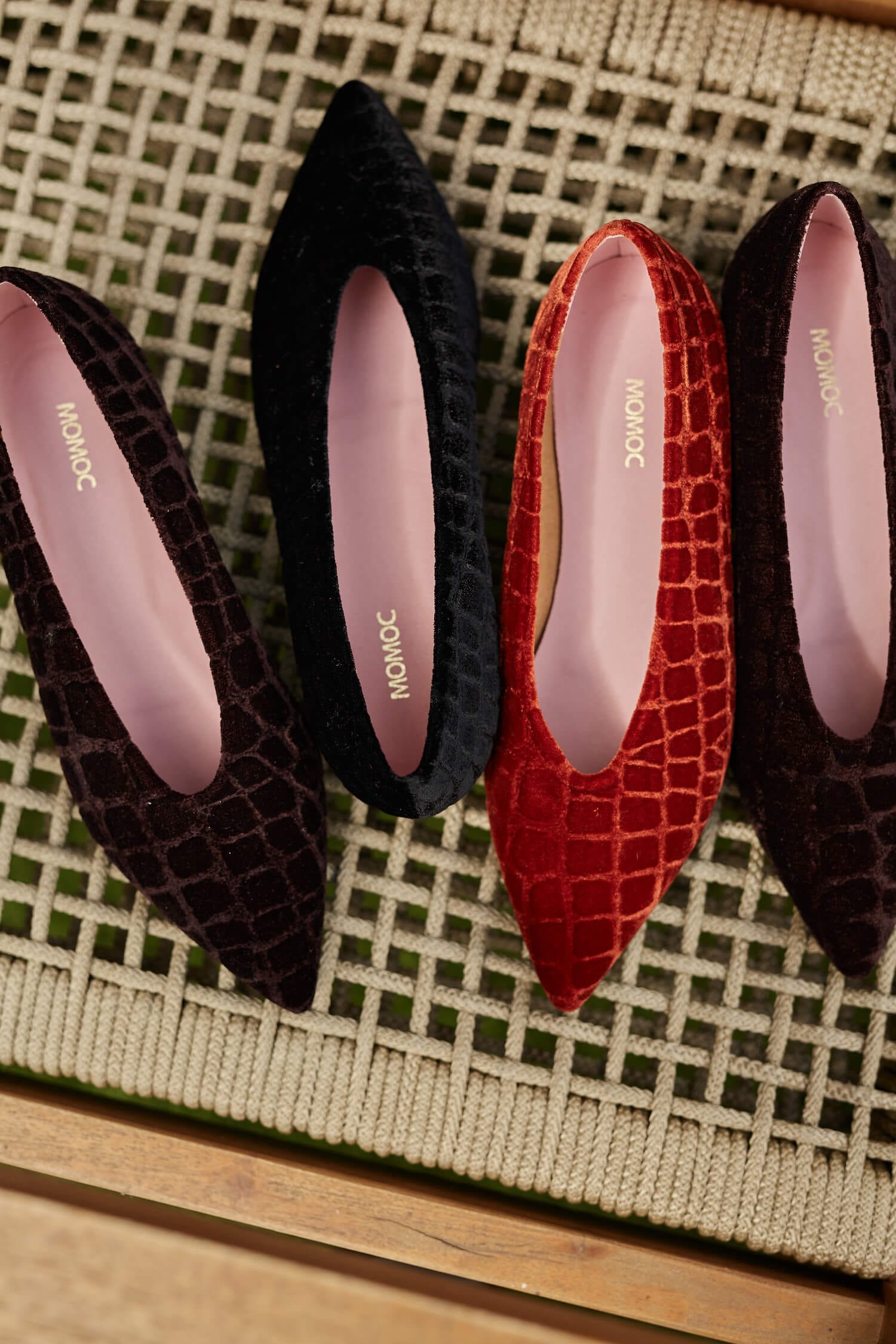Coco V.2 Velvet Vegan Pointed Ballerina Flats for Women | Lava Red | Comfortable & Stylish Vegan Shoes for Work, Parties & Casual Wear