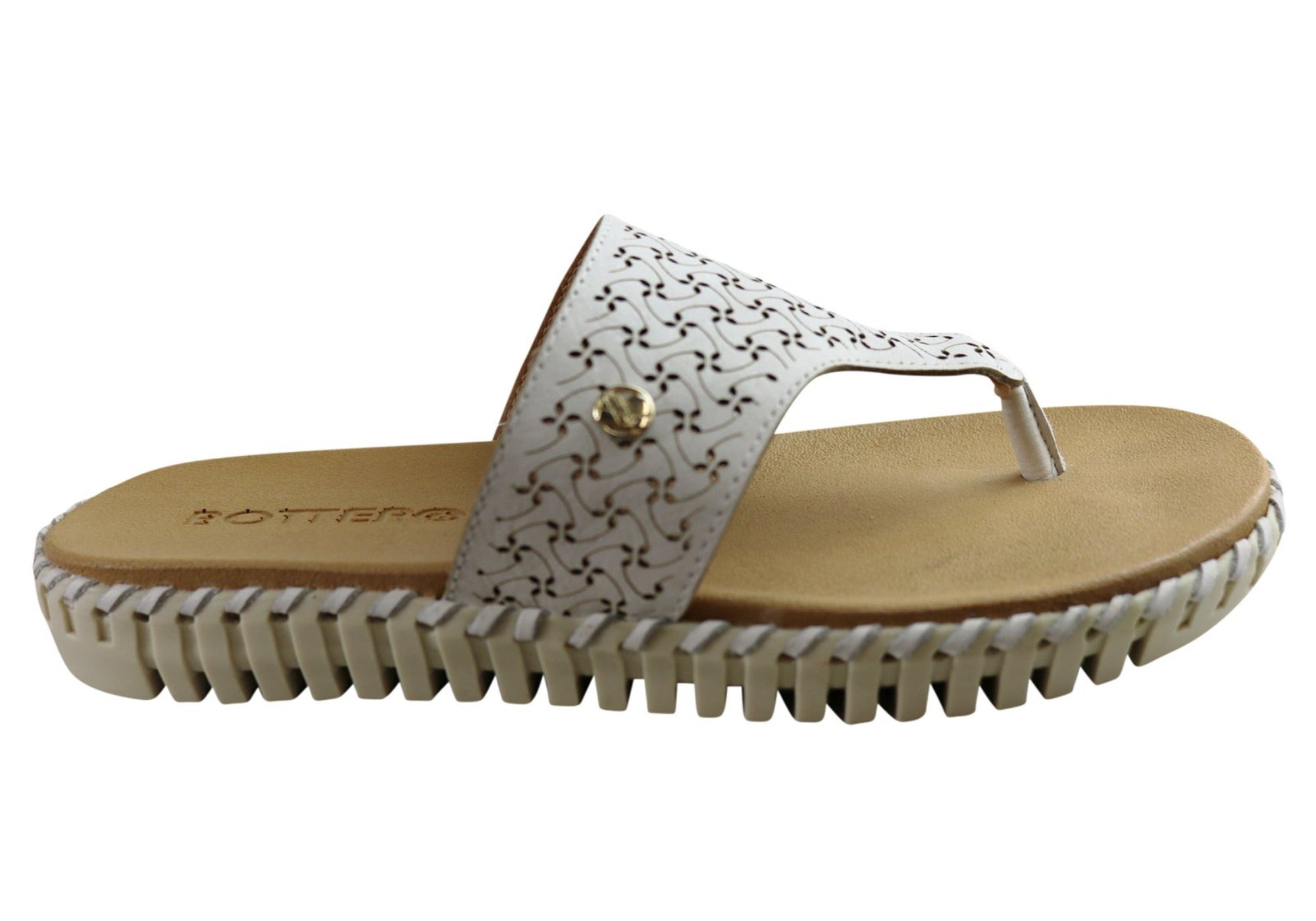 Bottero Bahamas Women's Comfortable Leather Flip Flops - Made in Brazil - Perfect for Beach, Pool & Summer Vacations