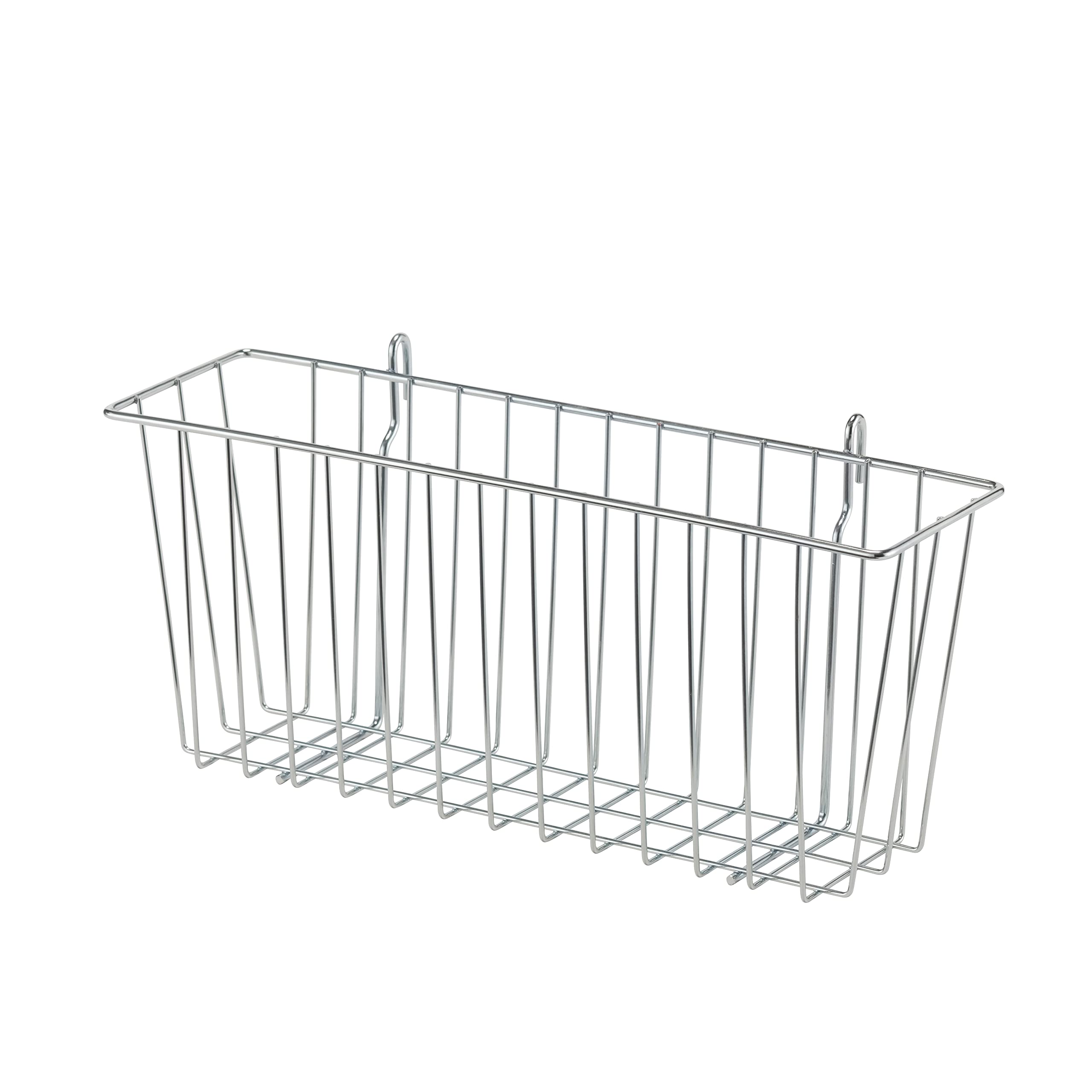 TRINITY EcoStorage 15-Inch Chrome Metal Hanging Basket - 2 Pack, NSF Certified, 10 LB Capacity - Perfect for Garage, Kitchen & Closet Organization - Use with Shelf Units & Storage Racks for Space Saving Storage Solutions