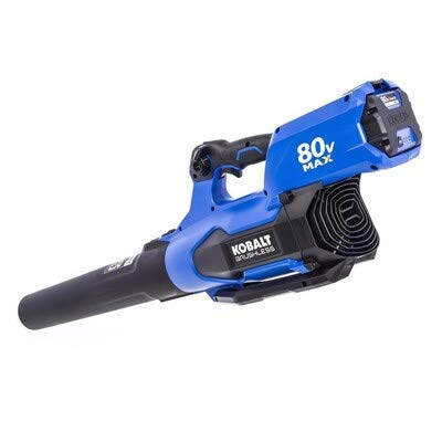 Kobalt 80-Volt Max Lithium Ion 630-CFM Brushless Cordless Electric Leaf Blower with 2.5Ah Battery & Charger - Powerful Battery-Powered Leaf Blower for Yard Cleanup, Lawn Care, and Driveway Clearing