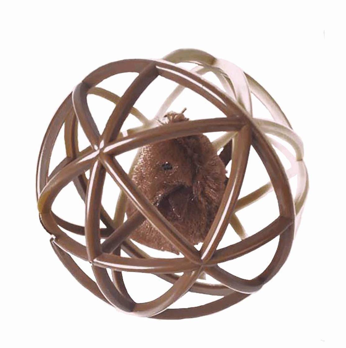 Interactive Cat Toy Ball with Squeaky Mouse - Fun Cage Ball for Cats to Play & Exercise - Perfect for Indoor Playtime & Bonding with Your Feline Friend