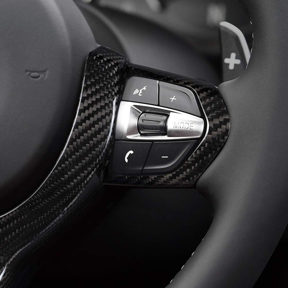 Genuine Carbon Fiber Center Console Button Cover Trim for BMW M2 2016-2020, M3 2014-2018, M4 2014-2019 - Premium Interior Accessories & Wheel Decor Frame - Perfect for Car Enthusiasts & Luxury Vehicle Upgrades