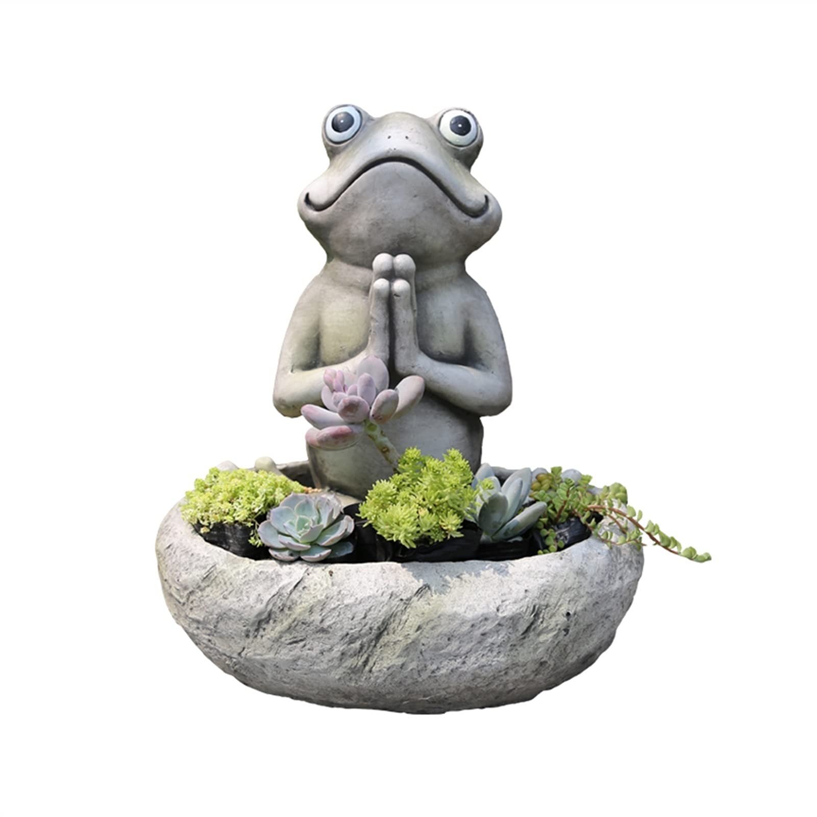 ZXHStore Magnesium Oxide Frog Succulent Planters - Decorative Flower Pots & Containers for Succulents, Meditating Yoga Frog Statue for Outdoor Zen Garden, Home & Office Decor - Perfect for Indoor Plants, Meditation Spaces & Garden Art