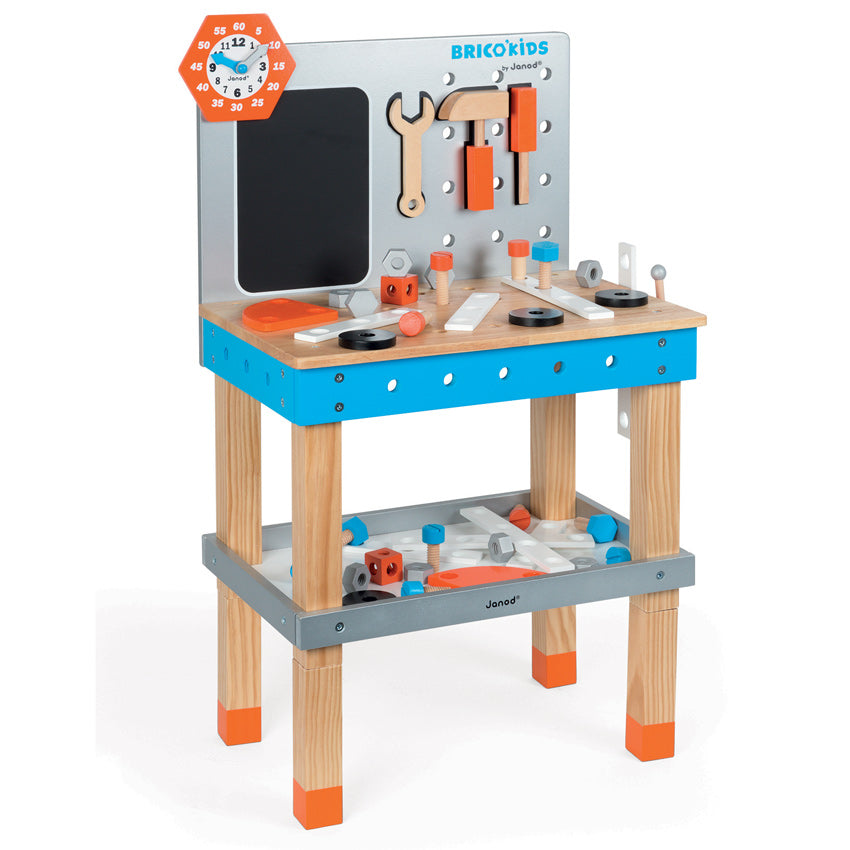 Janod DIY Giant Magnetic Workbench - Kids Wooden Toy Tool Set for STEM Learning | Pretend Play Workshop for Toddlers & Preschoolers | Perfect for Birthday Gifts & Classroom Activities