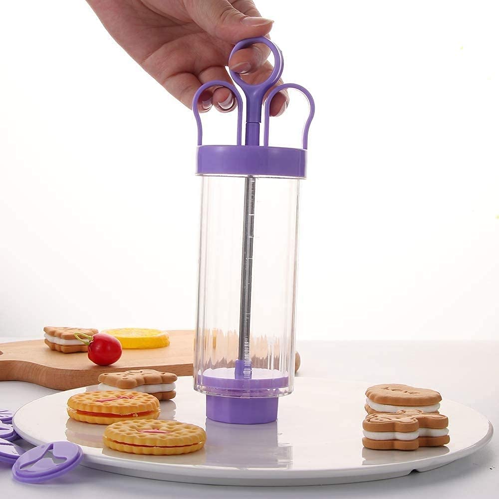 Cookie Gun Discs & Press - Classic Biscuit Maker Set with 10 Flower Discs & 8 Decorating Tips for DIY Baking | Perfect for Cake, Cookie & Pastry Decoration at Home