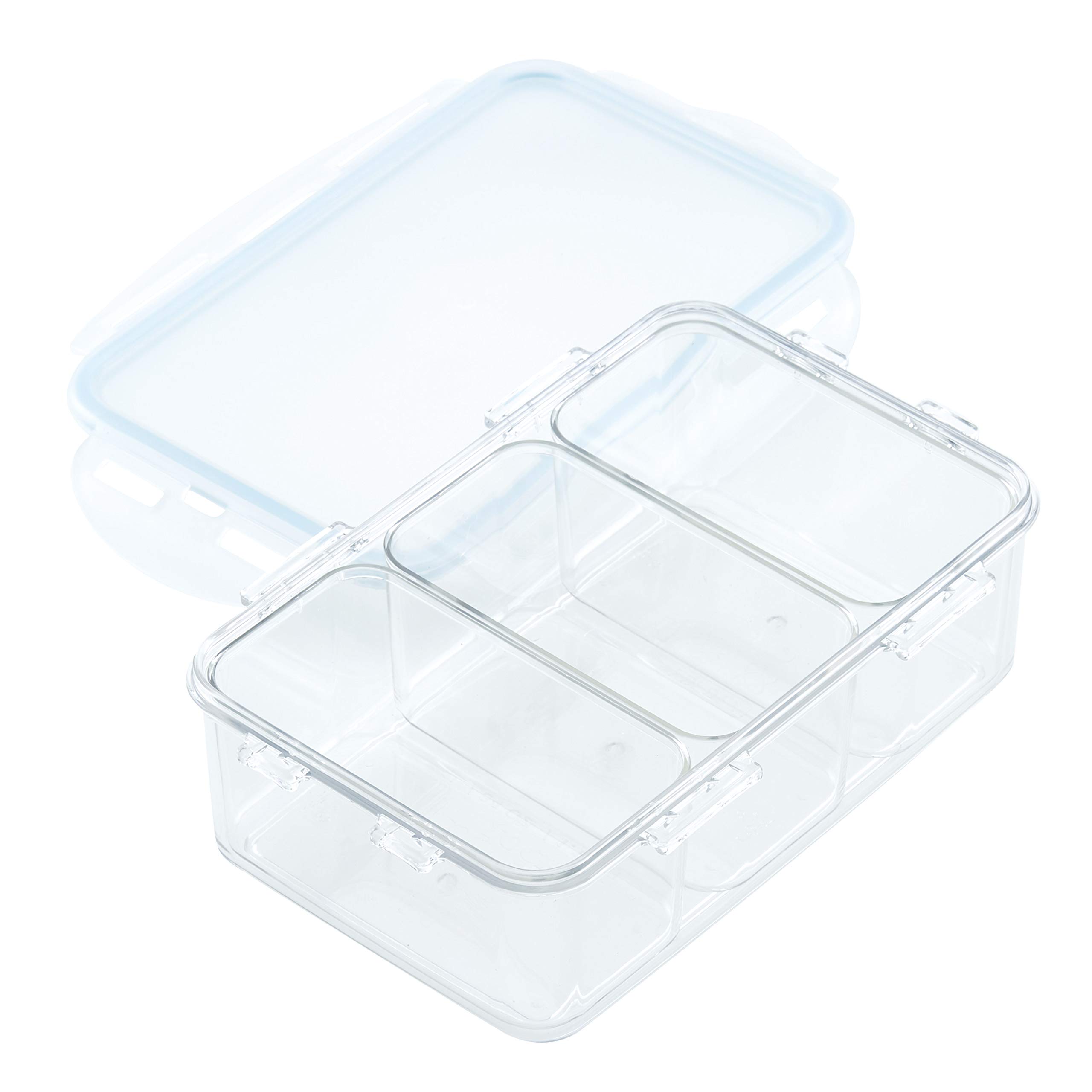LOCK & LOCK Purely Better 34oz Tritan Rectangle Food Storage Container with Divider - BPA Free, Leak Proof, Microwave & Dishwasher Safe - Perfect for Meal Prep, Leftovers & Pantry Organization