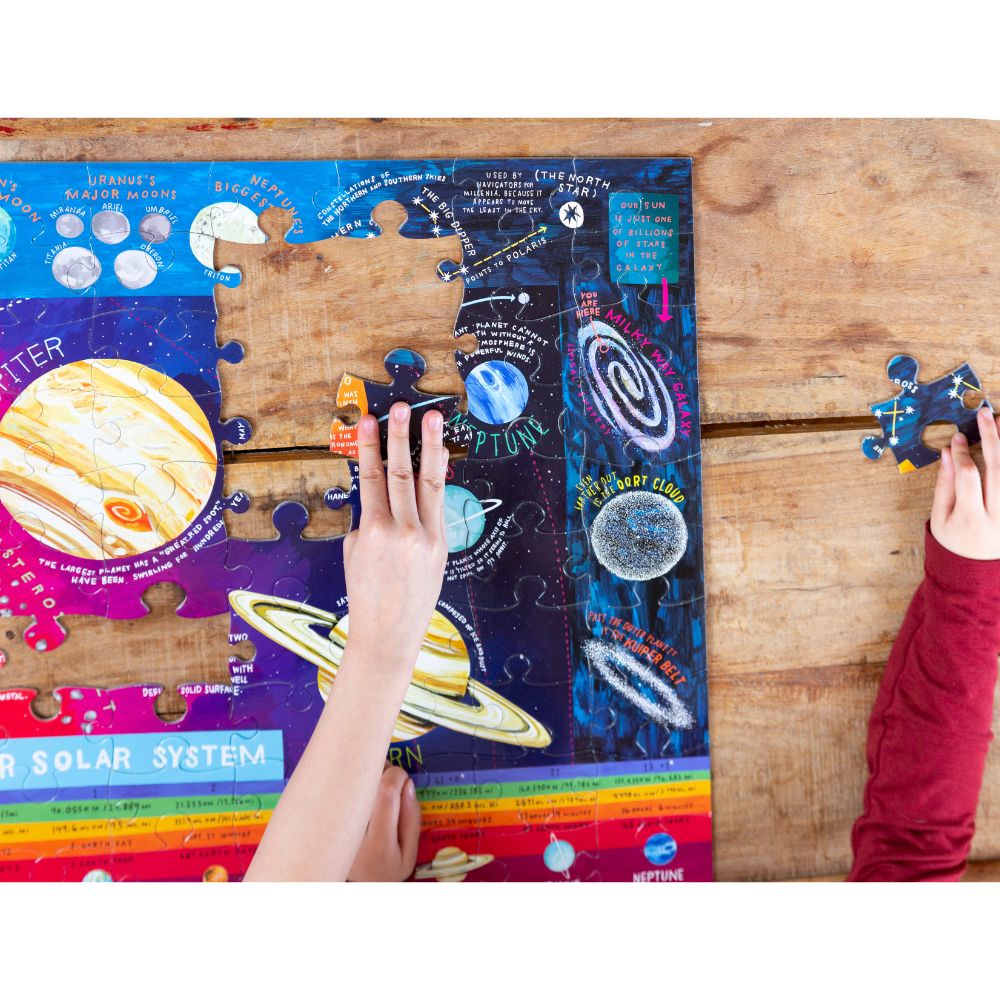 eeBoo Solar System 100 Piece Jigsaw Puzzle - Educational Space Toy for Kids, Perfect for STEM Learning & Family Game Night