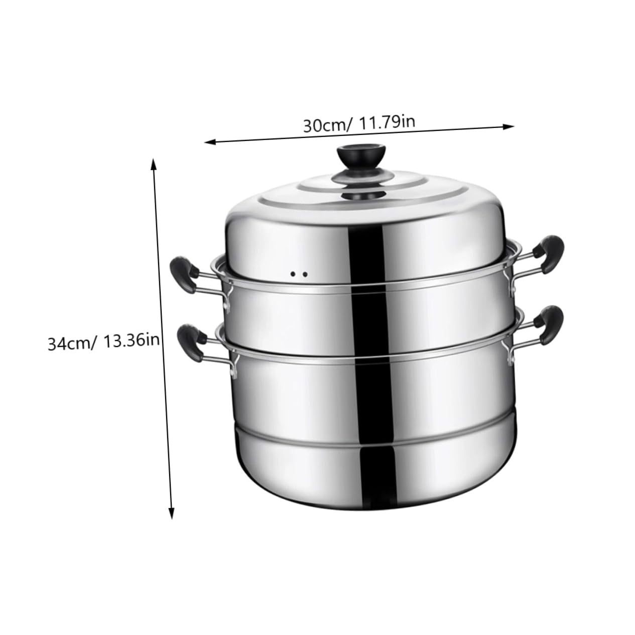 Stainless Steel Stackable Steamer Pot - 3-Layer Steaming Cookware for Soup, Dumplings & Vegetables | Durable & Convenient Kitchen Essential for Home Cooking & Meal Prep