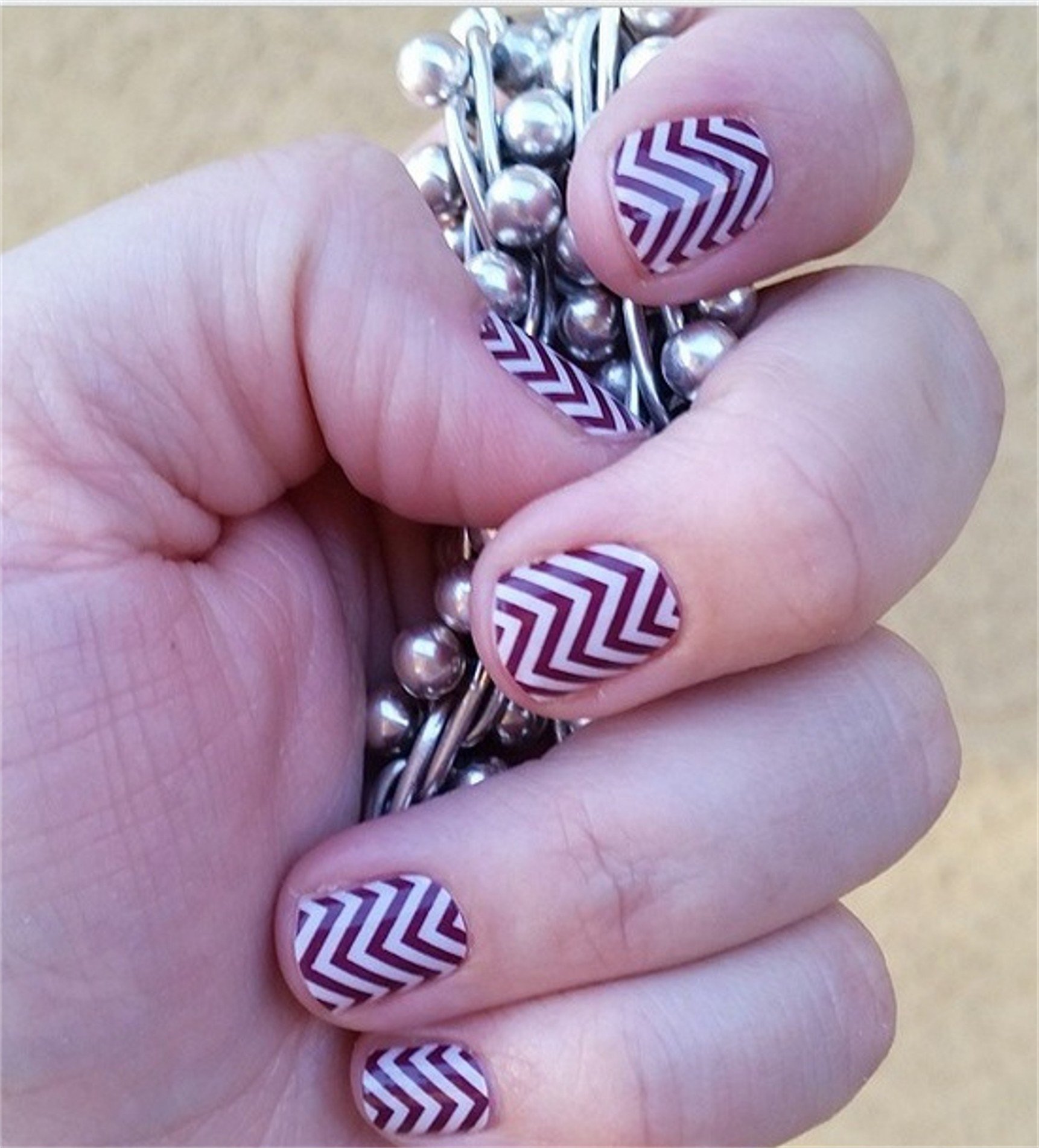 Jamberry Nails - Boysenberry Chevron Nail Wraps | DIY Nail Art Stickers for Women | Perfect for Parties, Weddings & Special Occasions