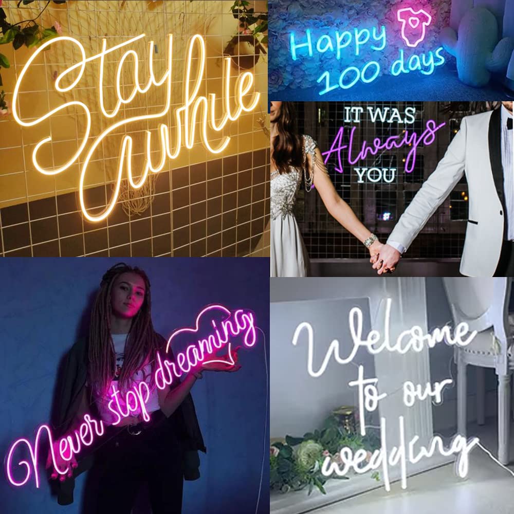Custom Neon Signs for Wall - Personalized Large Pink LED Neon Light for Bedroom, Wedding, Birthday Party Decor - Unique Name Signs for Women & Girls Room Decor | Perfect for Home, Office, Bar & Event Lighting