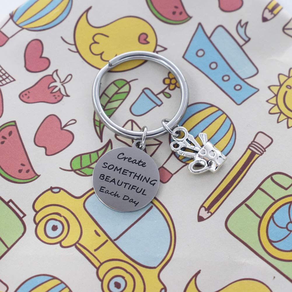 Birthday Charms Keychain - Personalized Friendship Gift for BFF, Key Holder with Inspirational 'Create Something Beautiful Each Day' Message - Perfect for Birthdays, Anniversaries & Special Occasions