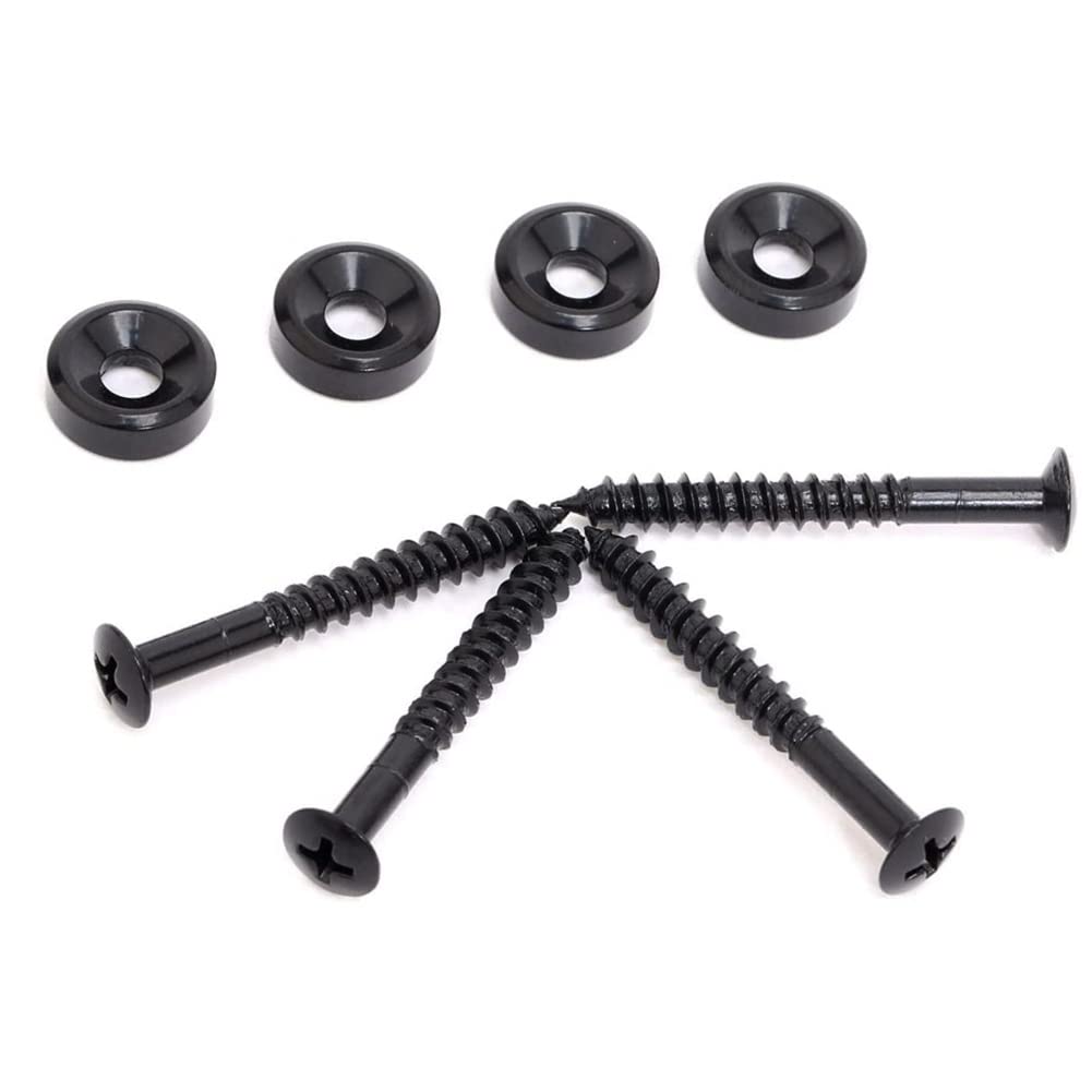 4-Piece Guitar Bass Neck Mounting Screws Set with Nuts & Ferrules - Perfect for Guitar & Bass Neck Joint Repairs & Installations