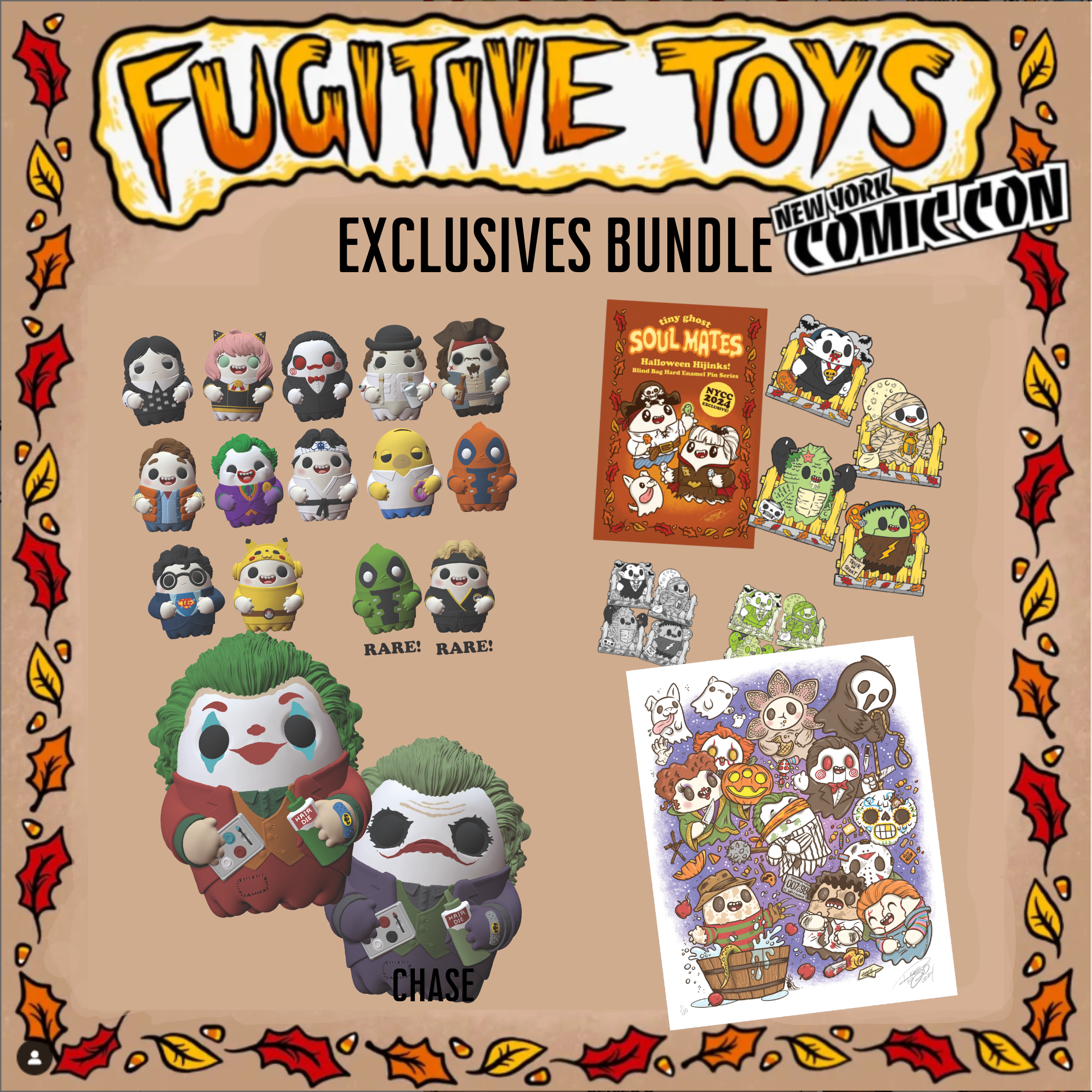 2024 Fugitive Toys NYCC Exclusive Bundle - 5 Limited Edition Collectibles for Comic Con Fans & Toy Enthusiasts | Perfect for Display, Gifts, and Convention Swag