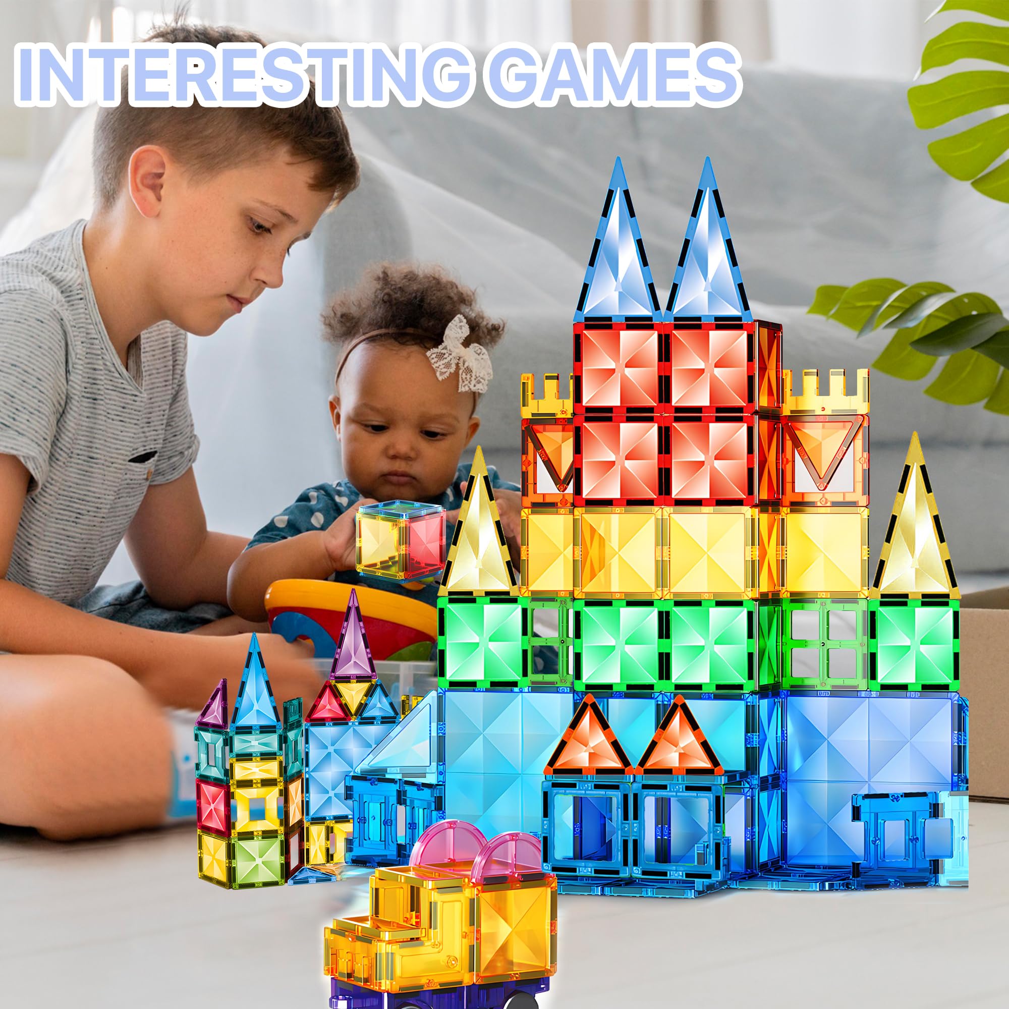 99 PCS Magnetic Building Blocks for Kids - STEM Educational Toys for 3-8 Year Olds | 3D Magnetic Tiles Set for Preschool Learning & Sensory Play | Perfect Gift for Boys & Girls | Great for Classroom, Home Play & Creative Development
