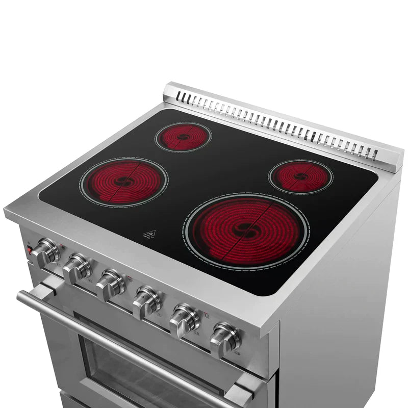 FORNO Galiano 30 Inch Electric Range with Convection Oven - Stainless Steel Built-in Stove FFSEL6083 30 - Perfect for Modern Kitchens & Home Cooking