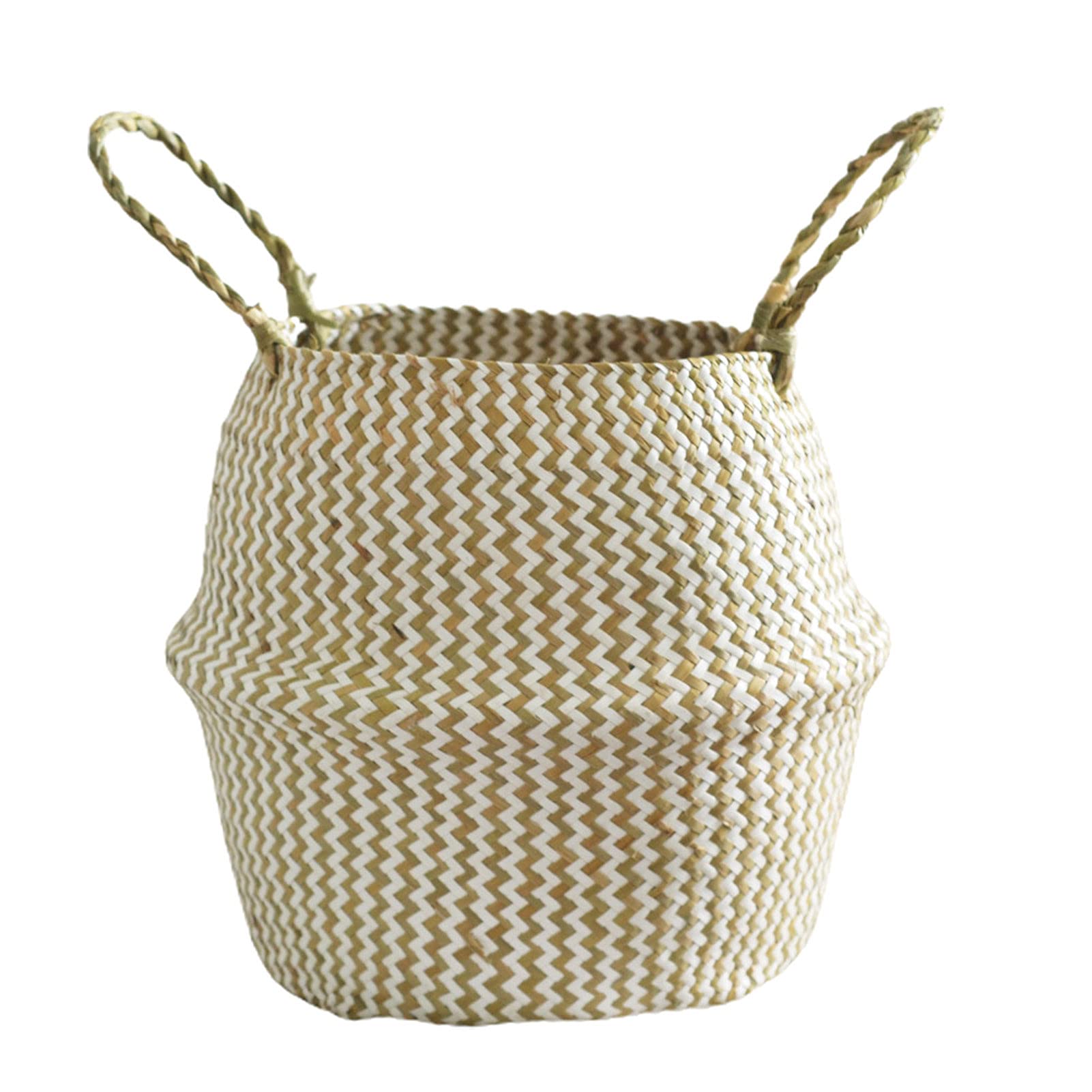 Collapsible Seagrass Storage Basket - Large Capacity for Kids Toys & Home Decor