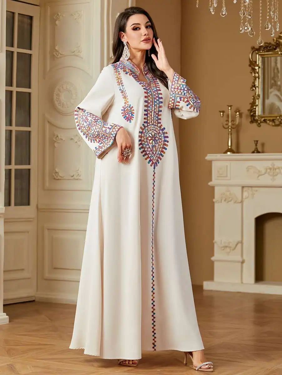 Elegant Eid Dress for Women - Embroidered Caftan Kaftan Dress #254219 | Perfect for Eid Celebrations, Weddings & Special Occasions