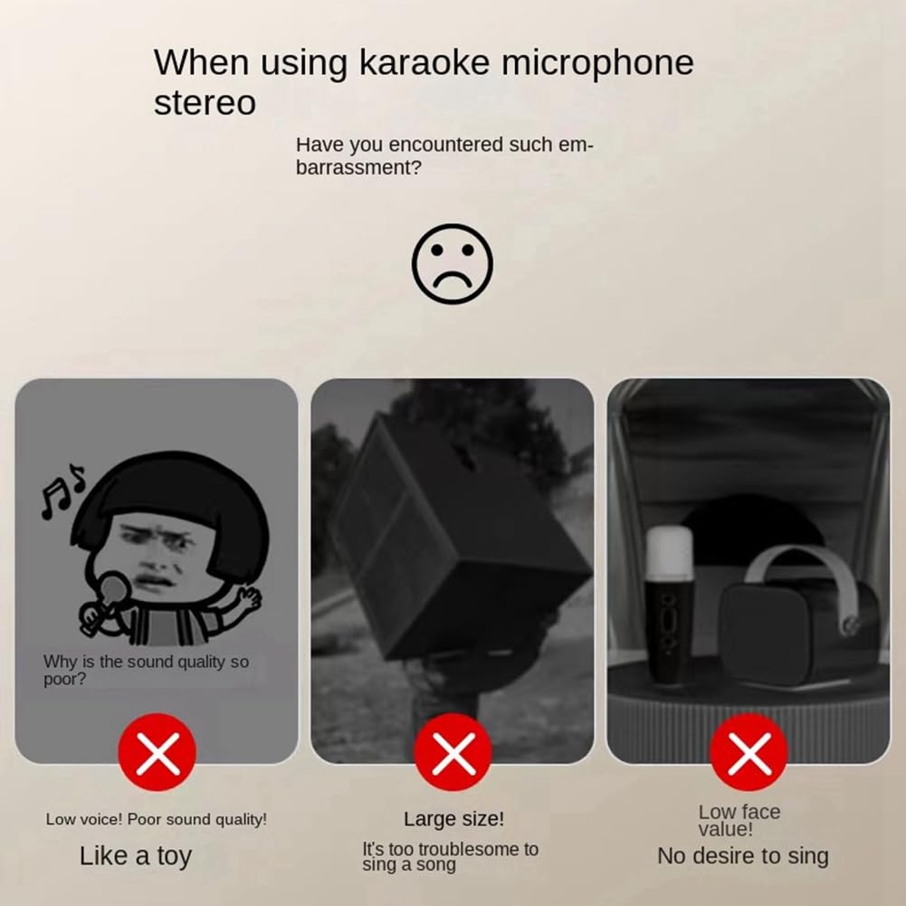 Portable Bluetooth Speaker with Wireless Microphone - Mini Outdoor Karaoke Speaker, High Volume with Card Subwoofer - Perfect for Kids Gifts, Parties, Camping & Travel Entertainment