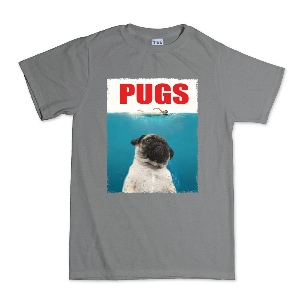Funny Pug Jaw Shark Graphic T-Shirt for Men & Women - Comfortable Cotton Tee - Perfect for Casual Wear, Gifts & Funny Outfits
