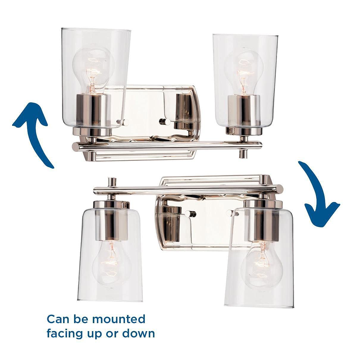 Progress Lighting Adley Collection Two-Light Polished Nickel Traditional Wall Sconce - Perfect for Hallway, Bedroom, and Living Room Lighting