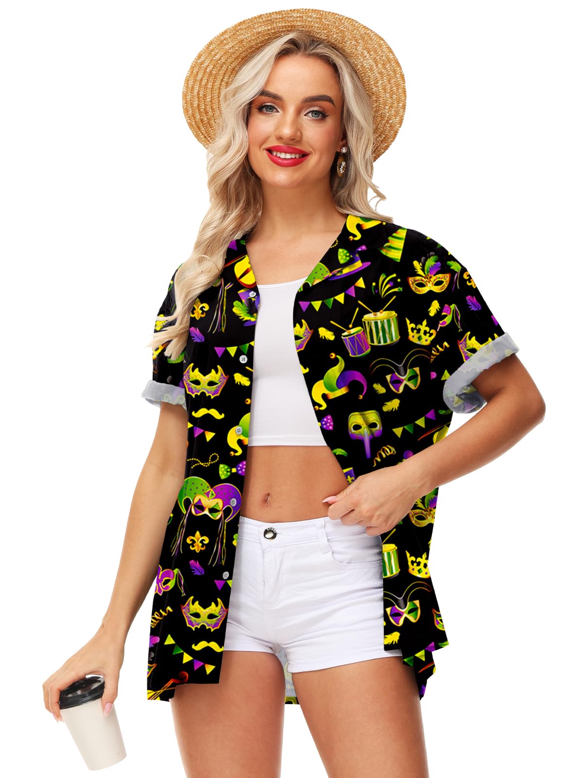 Funny Easter Bunny Egg Hawaiian Shirt for Men - AOBUTE Holiday Party Shirt with Rabbit Design - Perfect for Easter Celebrations, Beach Vacations & Summer Parties