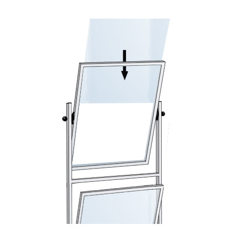 2 Tier Tilted Sign Holder Floor Stand for 22x28 Posters - Heavy Duty A-Frame Display for Retail, Restaurants & Events - Perfect for Advertising, Promotions & Menu Boards