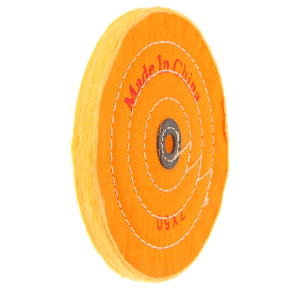 Utoolmart 7 Inch Cotton Buffing Wheel for Bench Grinder - 12mm Arbor Hole - 1 Piece - Perfect for Metal Polishing, Jewelry Making & Automotive Detailing