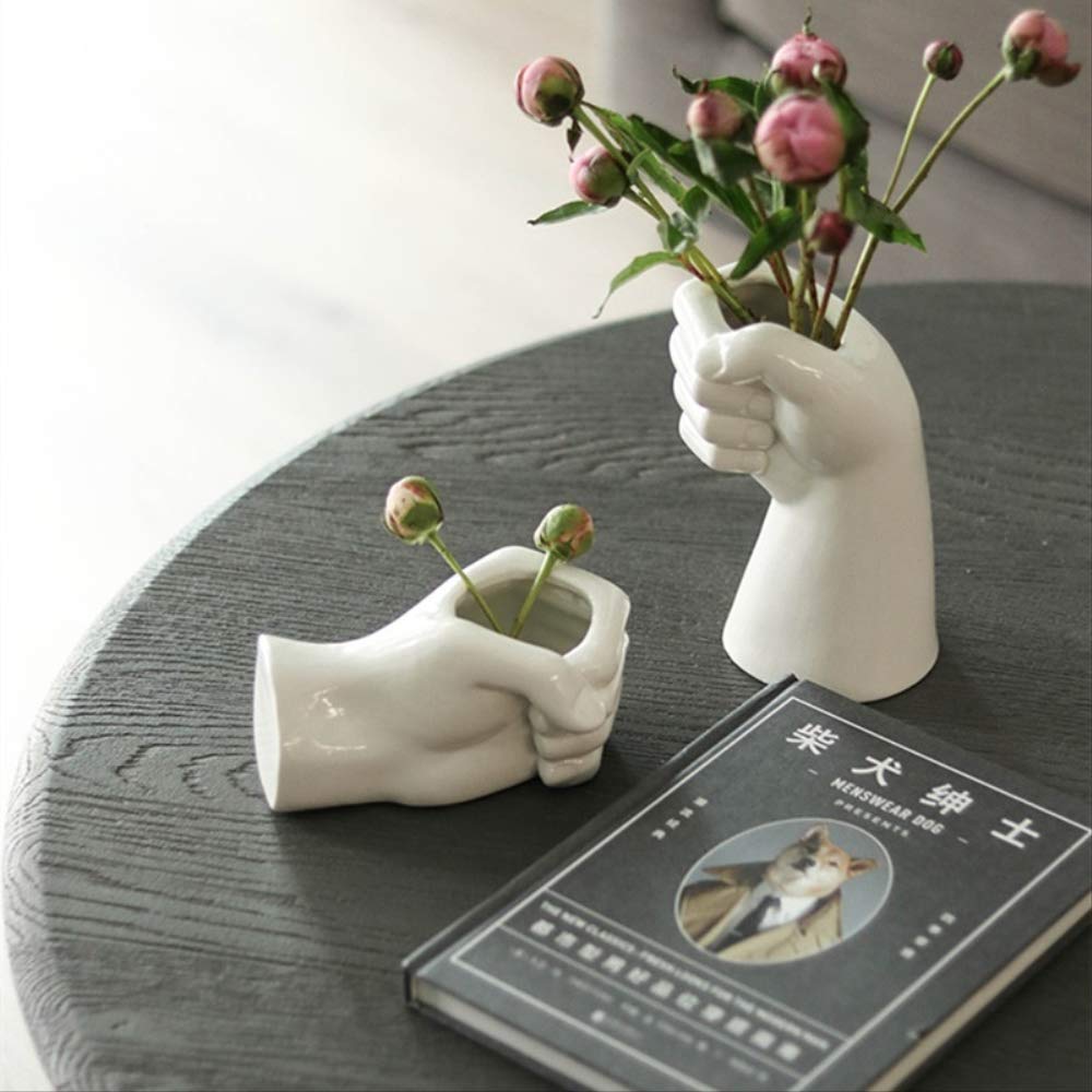 Premium White Ceramic Vase Set (2-Pack) - Modern Handcrafted Flower Pot for Home Decor, Living Room Centerpiece, Wedding & Office Arrangements