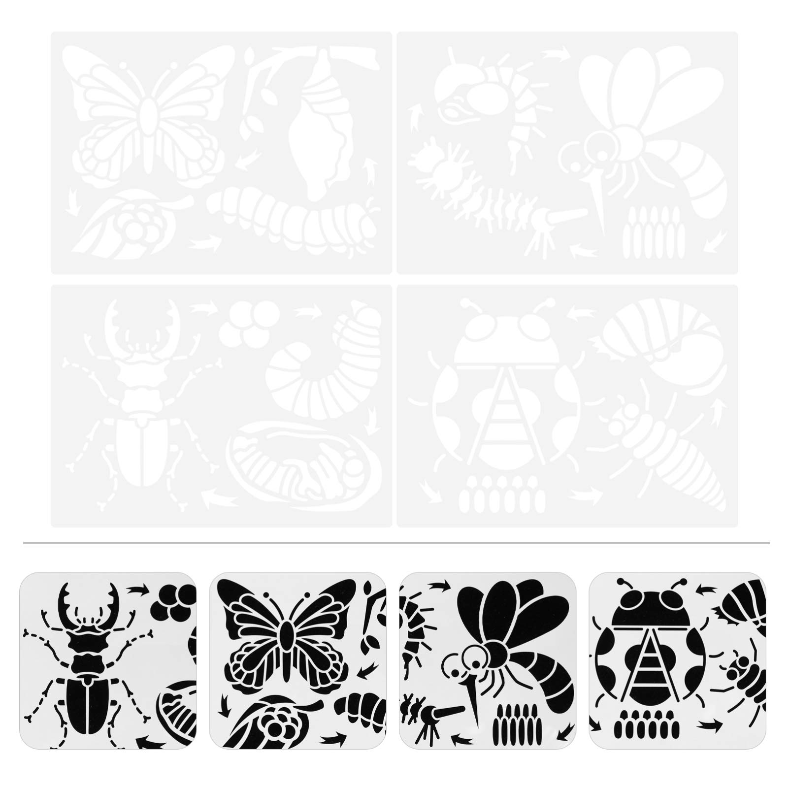 EXCEART 4 Sheets Animal Life Cycle Stencils for Kids - Educational Pet Supplies & Learning Tools - Perfect for Homeschooling, Classroom Activities & DIY Crafts