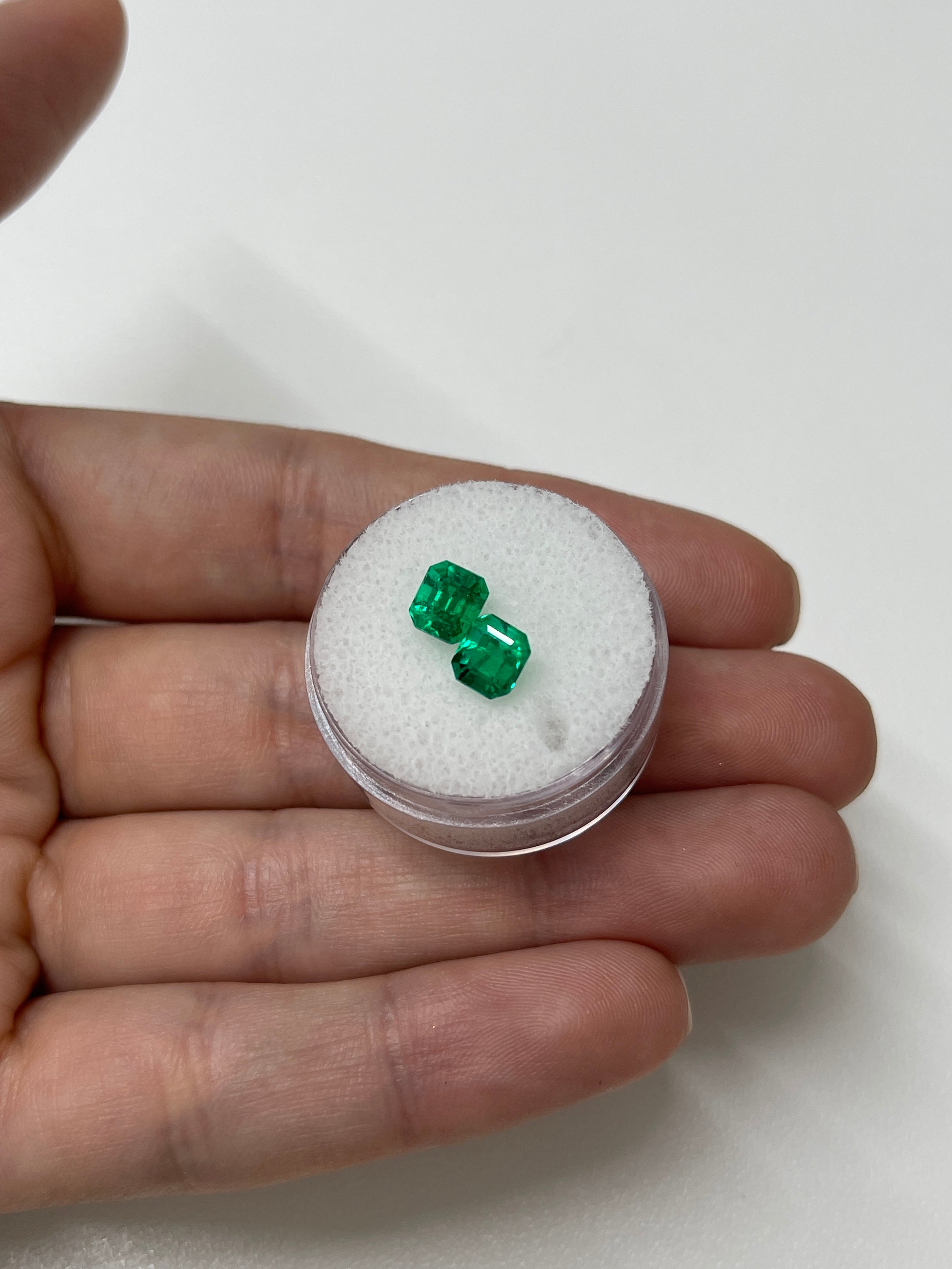 2.01 Carat (tcw) AAA+ Muzo Green Colombian Loose Emeralds - 6x5.3mm Emerald Cut Gemstones for Jewelry Making & Engagement Rings