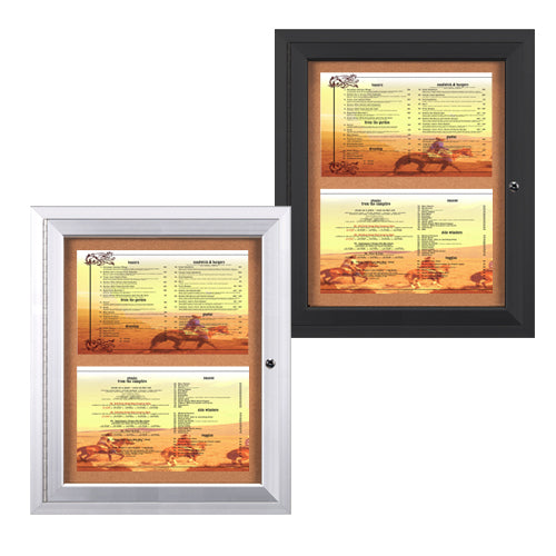 Enclosed Indoor Menu Cases 8.5 x 14 Landscape - Clear Plastic Menu Holders for Restaurants, Cafes & Hotels - Durable Display Stands for Tabletop Menus, Wine Lists & Specials