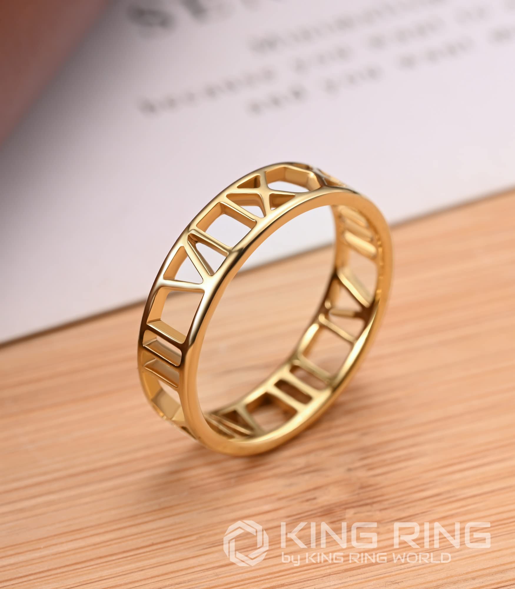 6mm Stainless Steel King Ring with Roman Numerals - Unisex Wedding Band for Men & Women - Durable USA Made Jewelry - Anniversary & Promise Ring - Perfect for Engagements, Weddings, Date Nights & Everyday Wear - Hypoallergenic & Tarnish Resistant - Ideal for Couples, Gifts & Special Occasions
