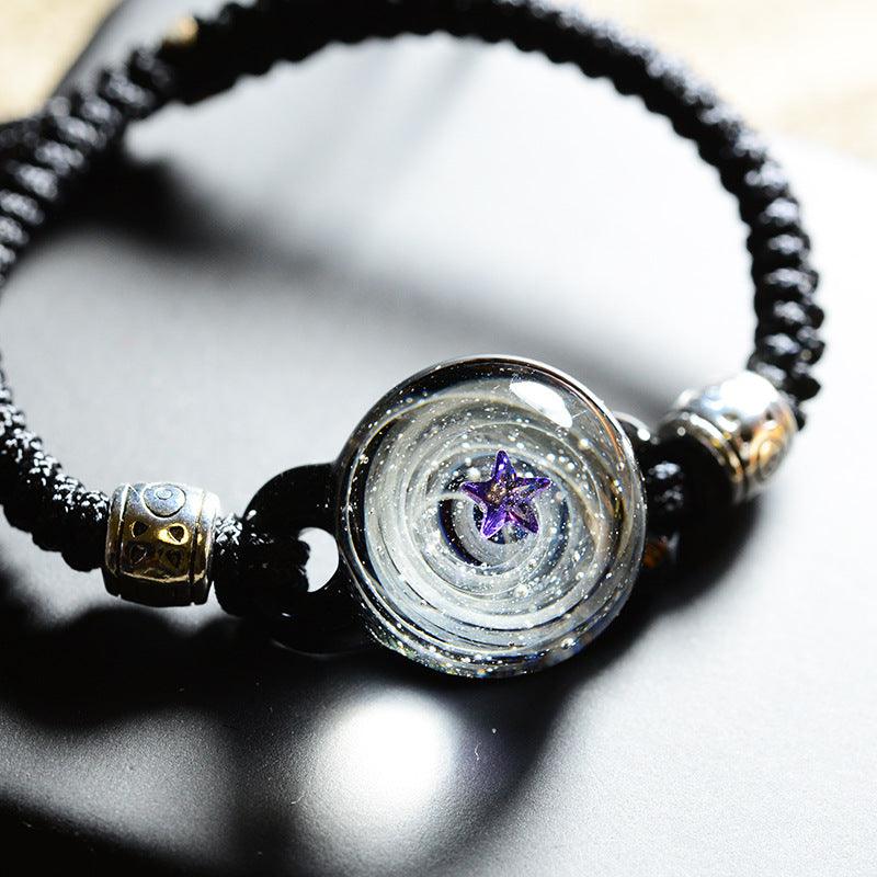 Creative Universe Element Glass Bracelet - Handmade Boho Jewelry for Women - Perfect for Yoga, Meditation & Spiritual Healing