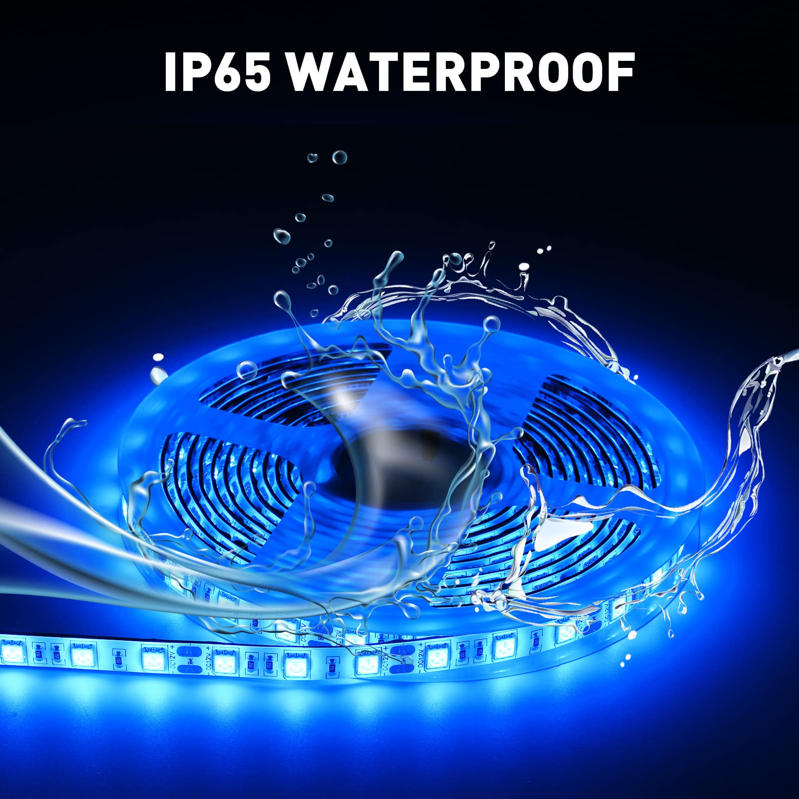 50ft Marine LED Strip Lights 12V Waterproof - Blue Pontoon Boat Lights for Deck, Interior, Kayak, Jon Boat, Bass & Fishing Boats | Perfect for Night Fishing, Party Lighting & Watercraft Decoration